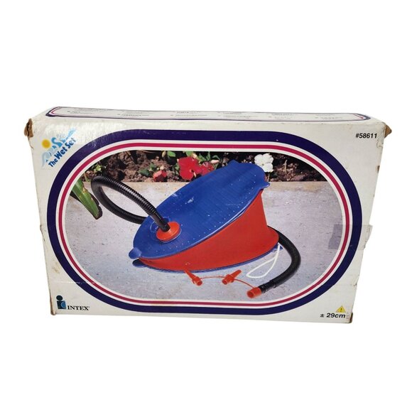 Vintage The Wet Set Bellows Air Pump #58611 In Box 1996 Intex For Inflatables - Picture 9 of 13